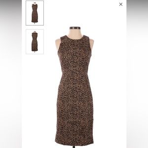 J Crew leopard MIDI dress size 2